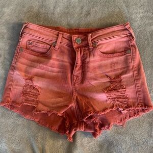 True Religion Distressed Red Shorts
